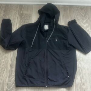 Vuori Black Windbreaker Jacket Athletic Performance